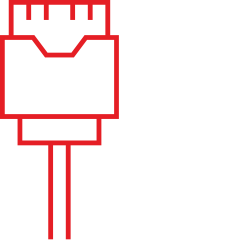 红色电子连接器图标