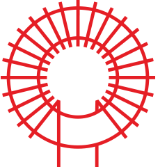 红色线圈形式和变压器图标