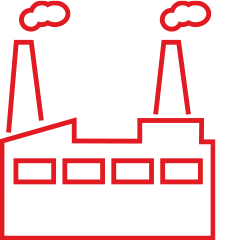 红色工厂行业图标
