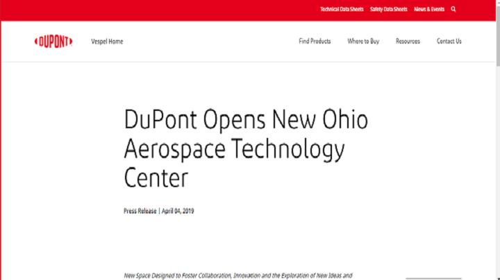 杜邦新俄亥俄航空航天技术中心成立